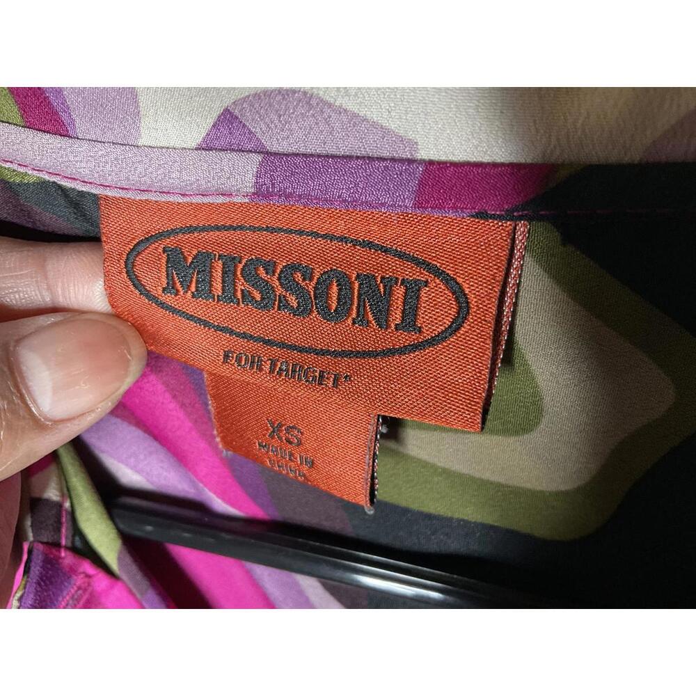 < Missoni For Target Vibrant Abstract Long Sleeve Top > - Picture 2 of 4